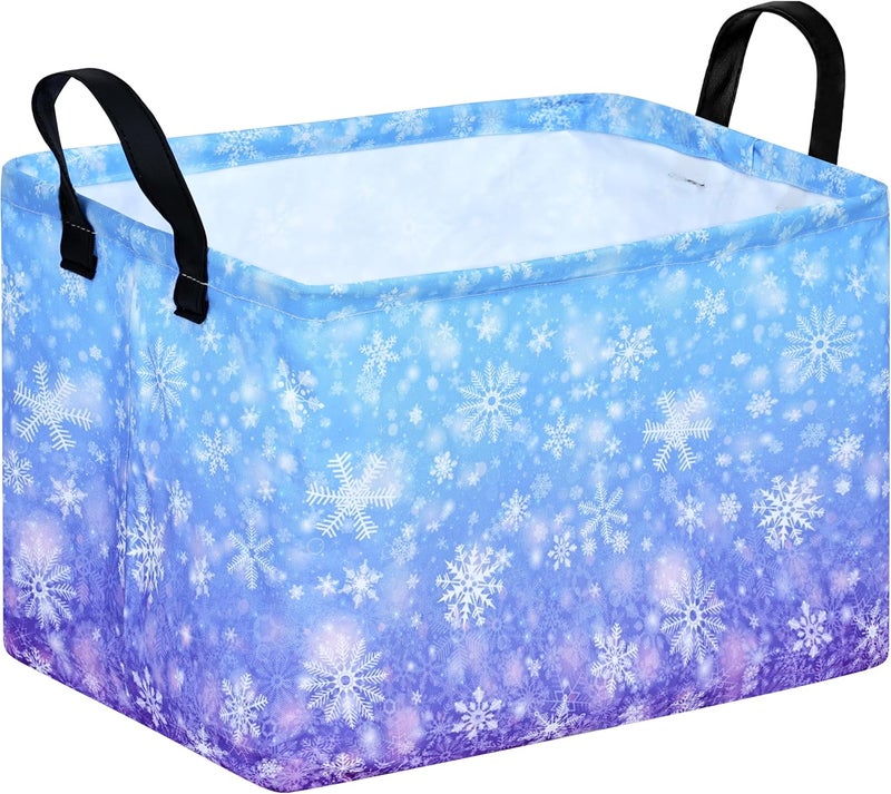 KUNRO Christmas Gift Storage Basket Rectangle Storage Organizer for Nursery Hamper Home Bedroom Laundry Hamper Shelf Baskets. - Image 1
